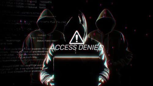 Access Denied Words Of Hacking Screen In Technology