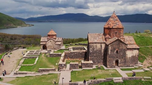 Luftaufnahme der Sehenswürdigkeiten Armeniens in