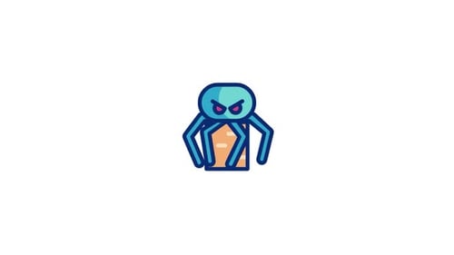 Rhythmic Geometric Abstract Creature Loop Animation