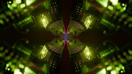 Infinite Geometric Shapes Form a 3D Tunnel in a Seamless VJ Loop