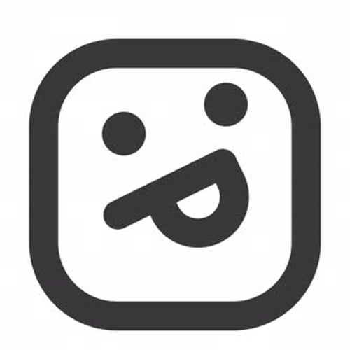 Animated Emoticon Icon with Tongue Out Reveal