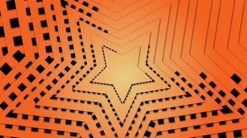 Rotating Orange Geometric Star Pattern Loop Background