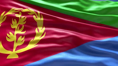 Realistic Eritrea National Flag Waving Loop Animation