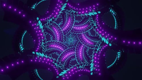 Futuristic Neon Sci-Fi Tunnel Loop Background