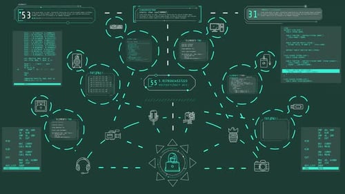 Futuristic Data Network Digital Interface Animation