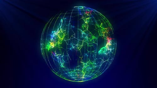 Futuristic Colorful Plexus Sphere Seamless Rotated V2