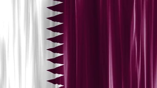 Animated Qatar Flag Realistic Waving Loop Background
