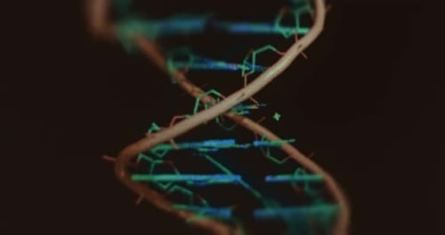 Animated DNA Helix Structure Science and Technology Concept