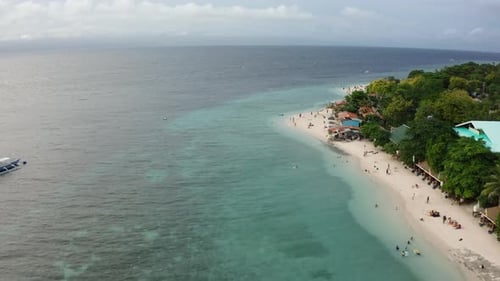 Aerial video on the coast of Cebu Island in the Philippines
