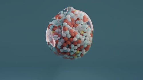 Abstract Deforming Sphere with Colorful Particles Animation