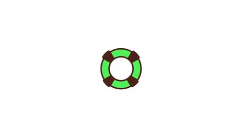 Animated Lifebuoy Icon in Flat Design Style