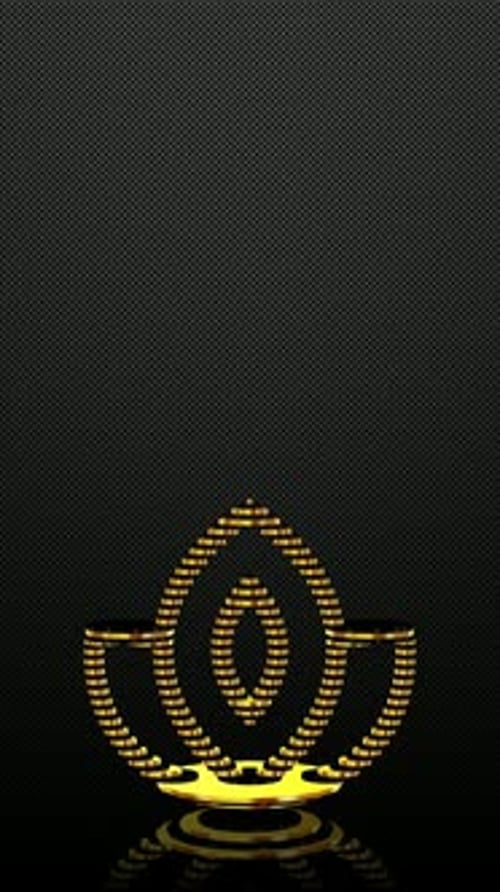 Vertical Background, Black and Gold Figure, Shape, 3D Render, Unique Design, Exclusive, Mirror