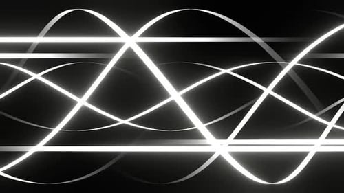 White Moving Neon Lines Background Vj Loop In HD