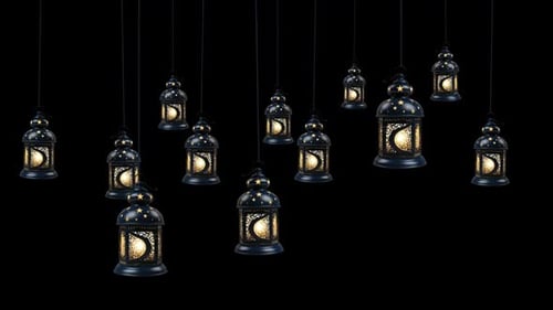 Lantern Lamp With Crescent Moon Loop