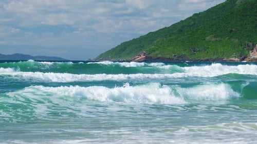 Ocean Wave Breaks in Brazil