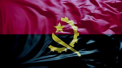 Angola National Flag Waving Seamless Loop