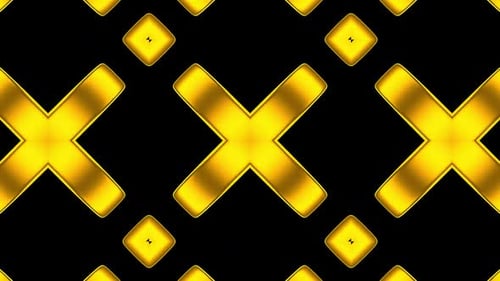 Seamless Golden Geometric Pattern Transformation Loop Background