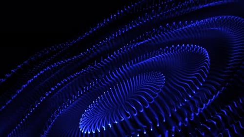 Abstract Flowing Blue Particle Spiral Background