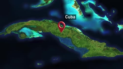 Cuba Country Zoom from Space