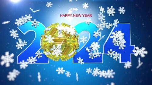 Tarjeta de felicitación de feliz año nuevo 2024 V2