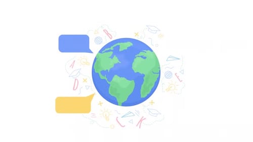 Animated World Communication Concept