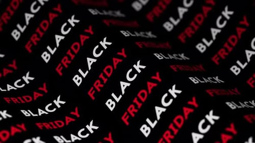 Black Friday Wave Text Motion Loop Background with Shallow Focus