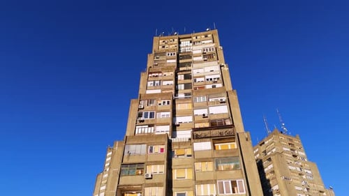 drone, Serbia, Belgrade, Brutalism, Easter Gate