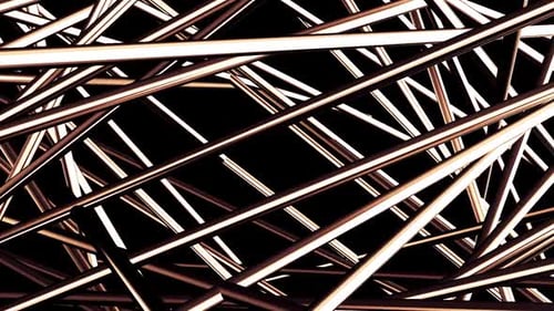 Dynamic Intertwined Metallic Glowing Tubes Animation