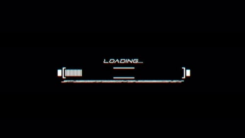 Glitch Cyberpunk loading bar animation on black background