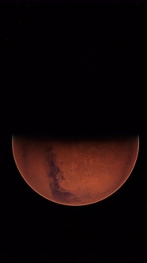 Red Planet Mars in the Starry Sky