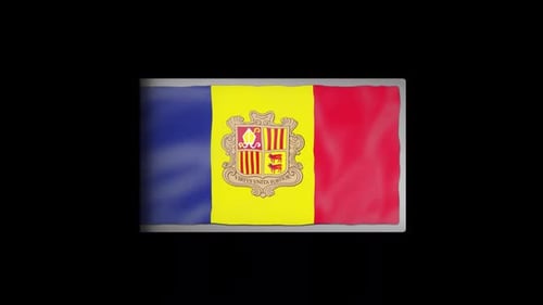 Andorra National Flag Waving Animation