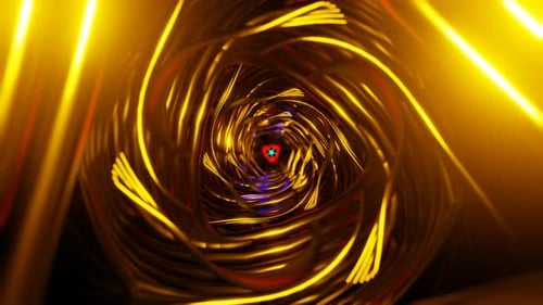Vibrant Geometric Shapes with Pulsing Lights in a Seamless VJ Loop