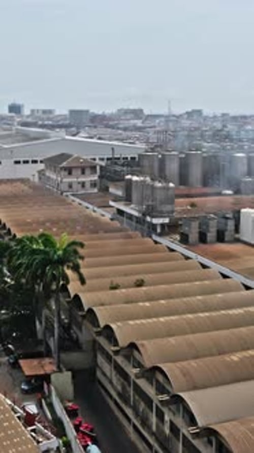 Aerial shot of the city of Accra in Ghana during day