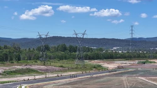 Power Lines in Emerging Commercial and Residential Development
