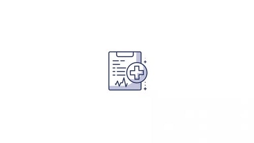 Animated Medical Document and Plus Sign Icon