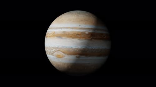 Planet Jupiter mit Alphakanal-Overlay-Ansicht aus dem Weltraum, 3D-Rendering. Planeten des Sonnensystems