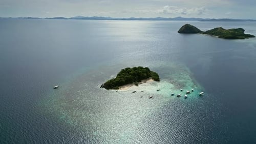 Tropical Philippines Island and Boats