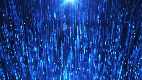Blaues Licht, Staubpartikel und erzeugt ein wunderschönes Bokeh. elegantes abstraktes Hintergrundvideo
