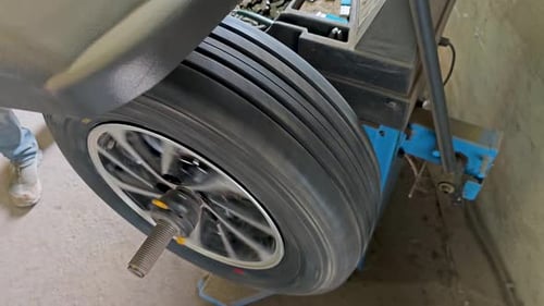 Wheel Balancing at a Tire Shop