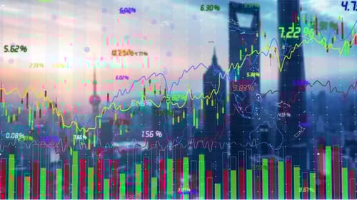 Wall Street Stock Exchange And Stock Trend Chart