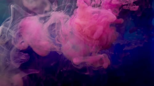 Swirling Pink and White Ink Abstract Background