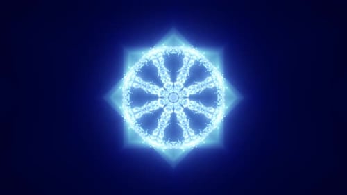 Abstract Blue Geometric Glowing Particle Animation