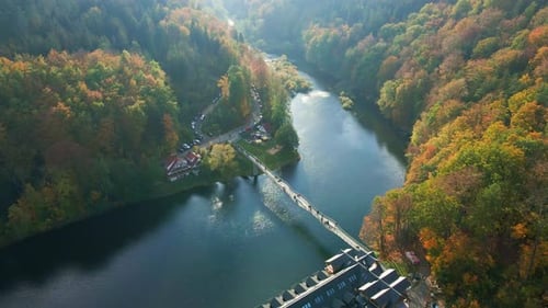 Resting Zone for Nature Recreation in Autumn Mountains with Forest