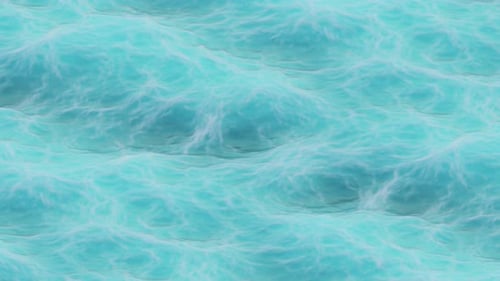 Seamless loop background with powerful blue water waves splashing in the sea 4k
