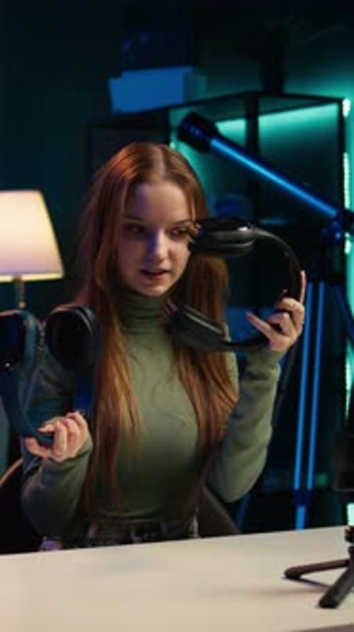 Vertical Video Young Content Creator Films Video Review of Book Browsing Through Pages