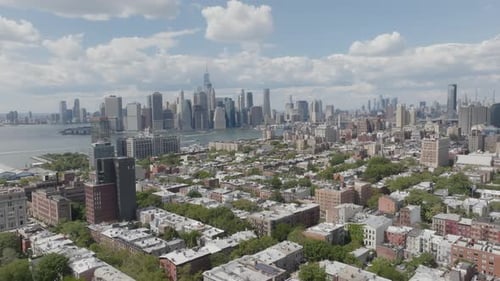 Manhattan's financial district as seen from Cobble Hill in Brooklyn