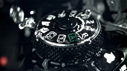 Camera Close Up with Water Droplets