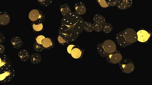 Falling Golden Dice Elegant Background Transition