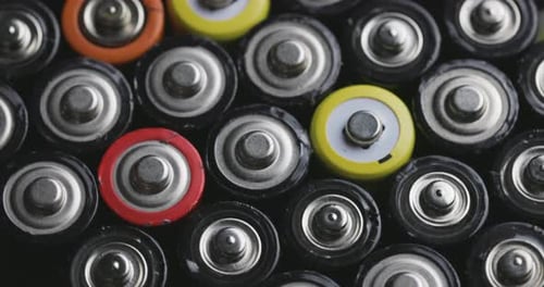 Collection of Batteries in a Close Up Shot