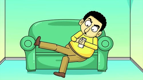 Animated Man Relaxing on Sofa Using Smartphone